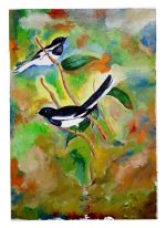 magpie robin bird painting